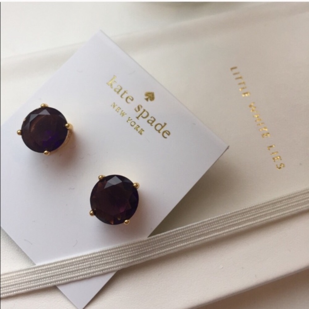 New Kate Spade Purple Round Gumdrop Studs - Picture 3 of 8